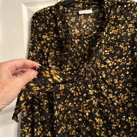 NEW Ramy Brook Billie Top Secretary Bow Sheer Textured Size XS - Picture 7 of 8